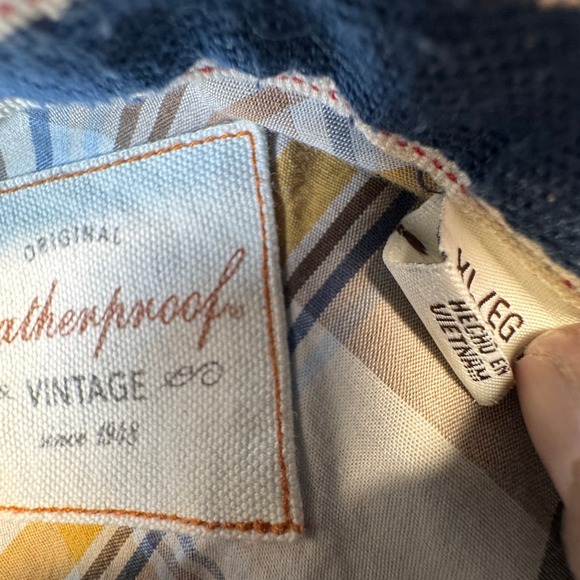 Weatherproof Vintage Mens XL Blue Chambray Button Down Shirt Contrast Stitching - Picture 4 of 10